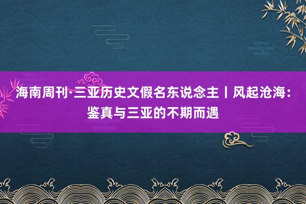 海南周刊·三亚历史文假名东说念主丨风起沧海:鉴真与三亚的不期而遇